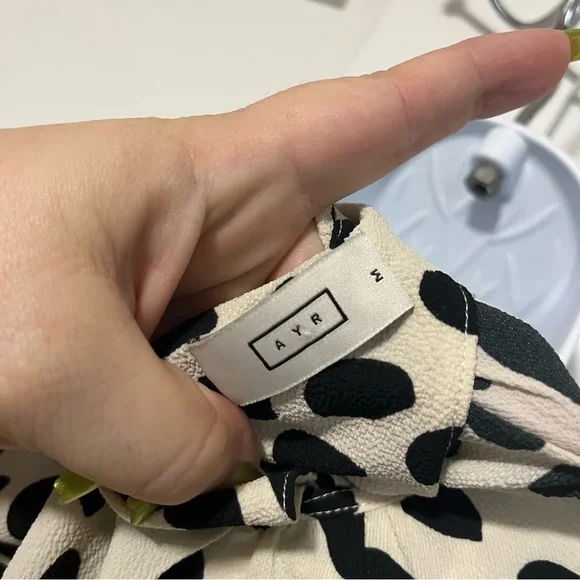 AYR Who's She Hot Dot Midi Dress Size Medium Polka Dot Pleats Elegant Luxury - Picture 8 of 10